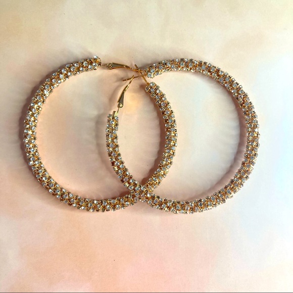 NEW diamonté hoopz - Picture 3 of 6